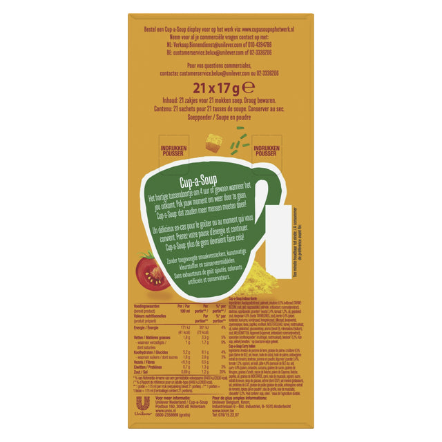 Cup-a-Soup Unox Indiase Kerrie 175ml zakjes, 21 stuks - 3