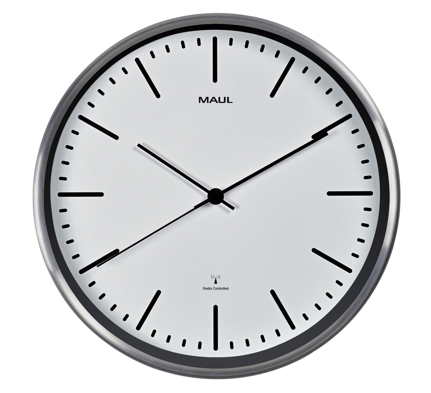 Maul Fly wandklok Ø30,5cm wit/aluminium