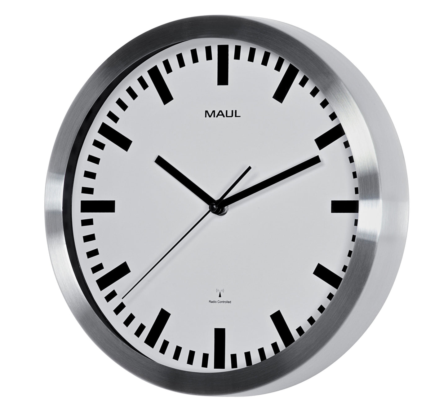 Wandklok MAULPILOT 30,5cm wit/aluminium - 2