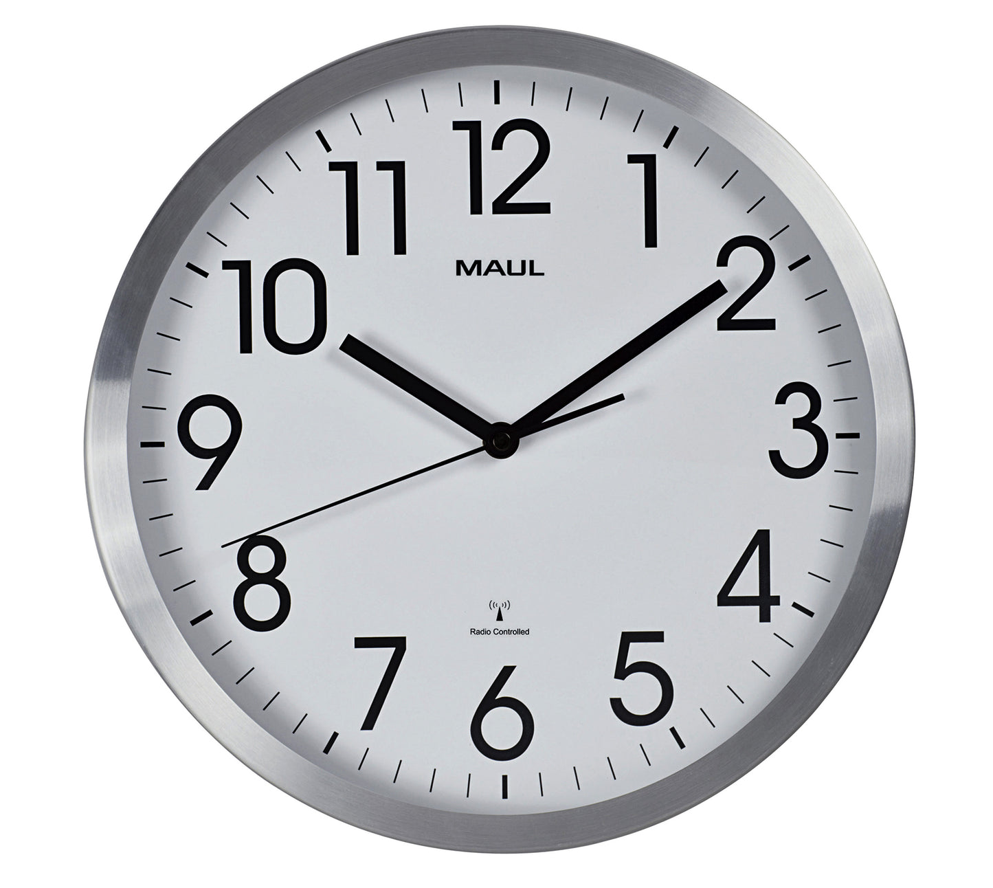 Wandklok Maul Move, 30,5 cm, Aluminium/Wit