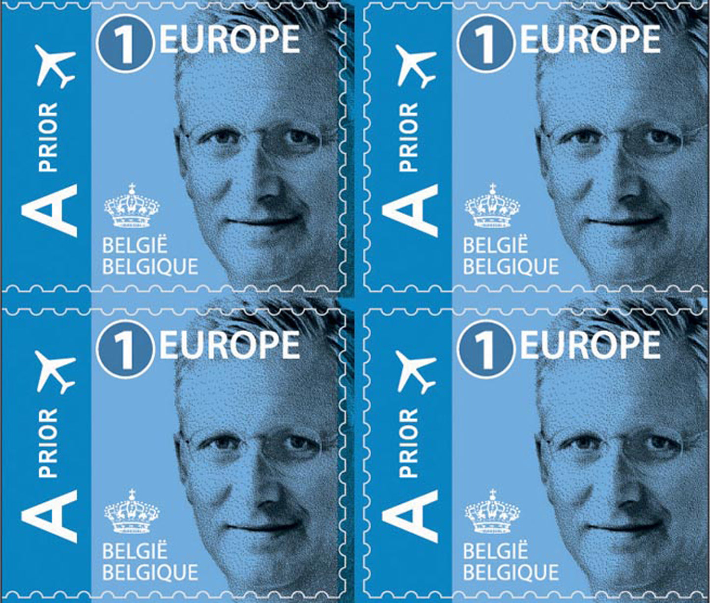 Belgische Postzegel 50x Waarde 1 Euro, doosje