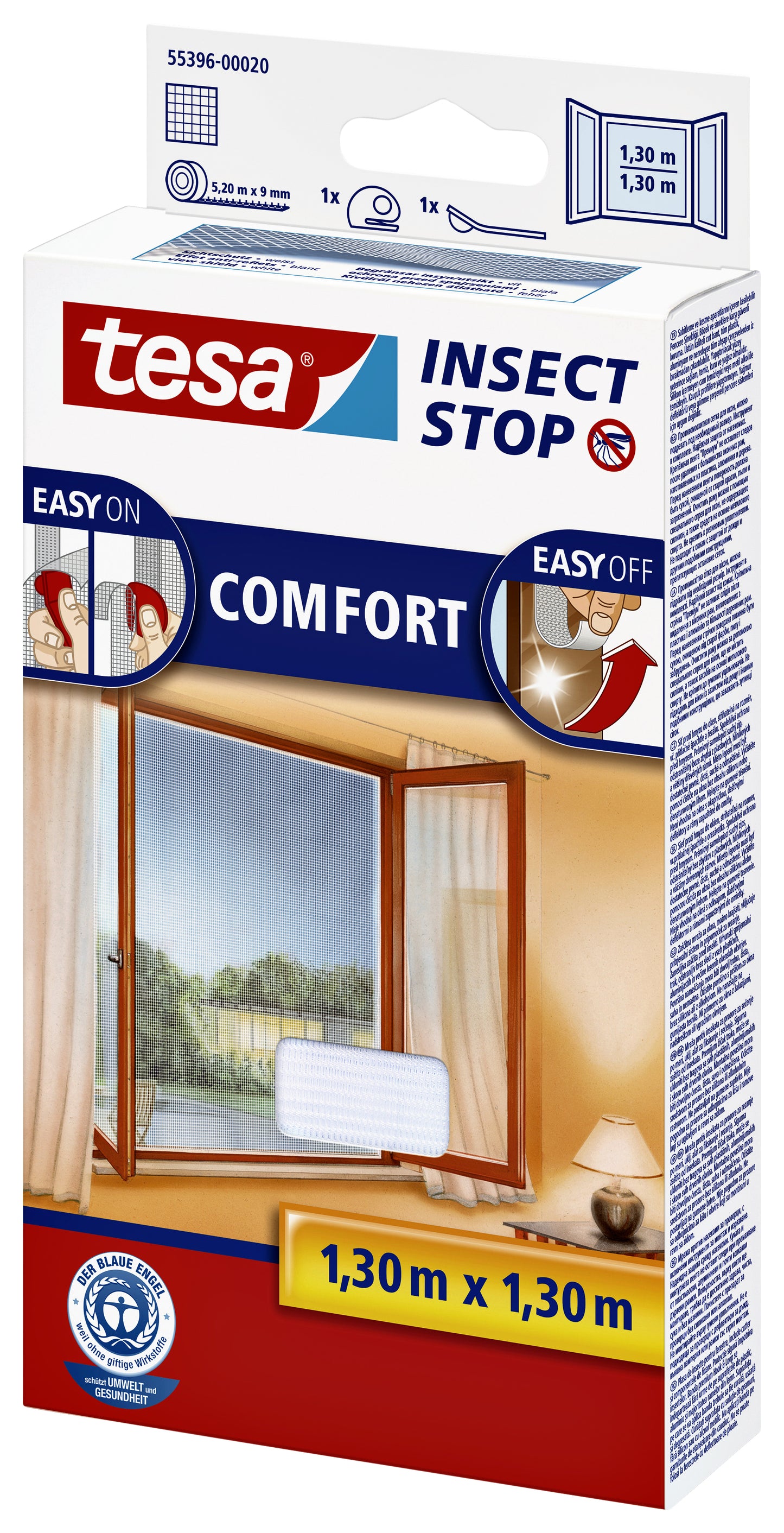 Insectenhor Tesa Raam 1,3 x 1,3 m Wit met Klittenband - 3