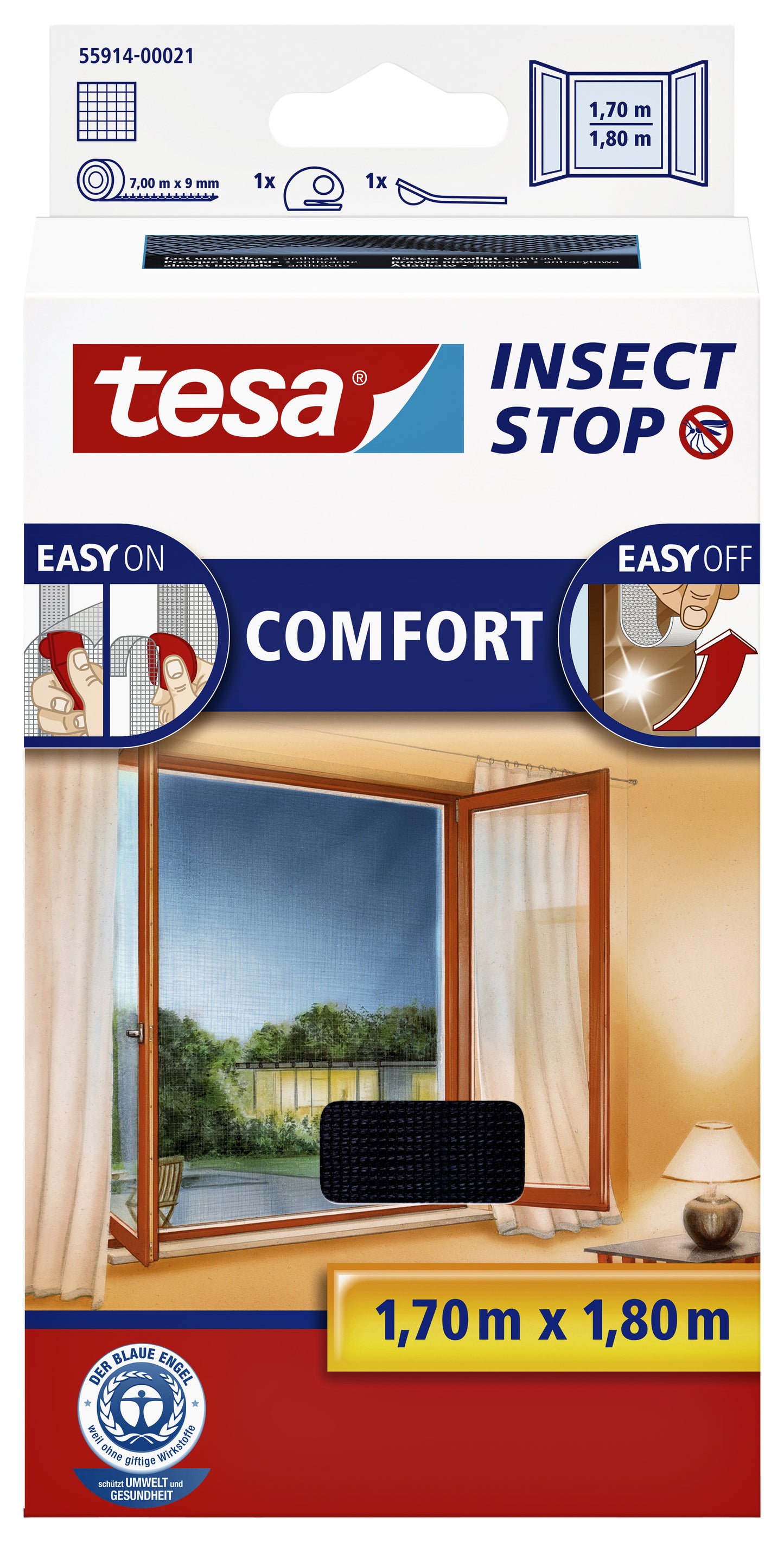 Tesa Insectenhor raam 1.7x1.8m Zwart