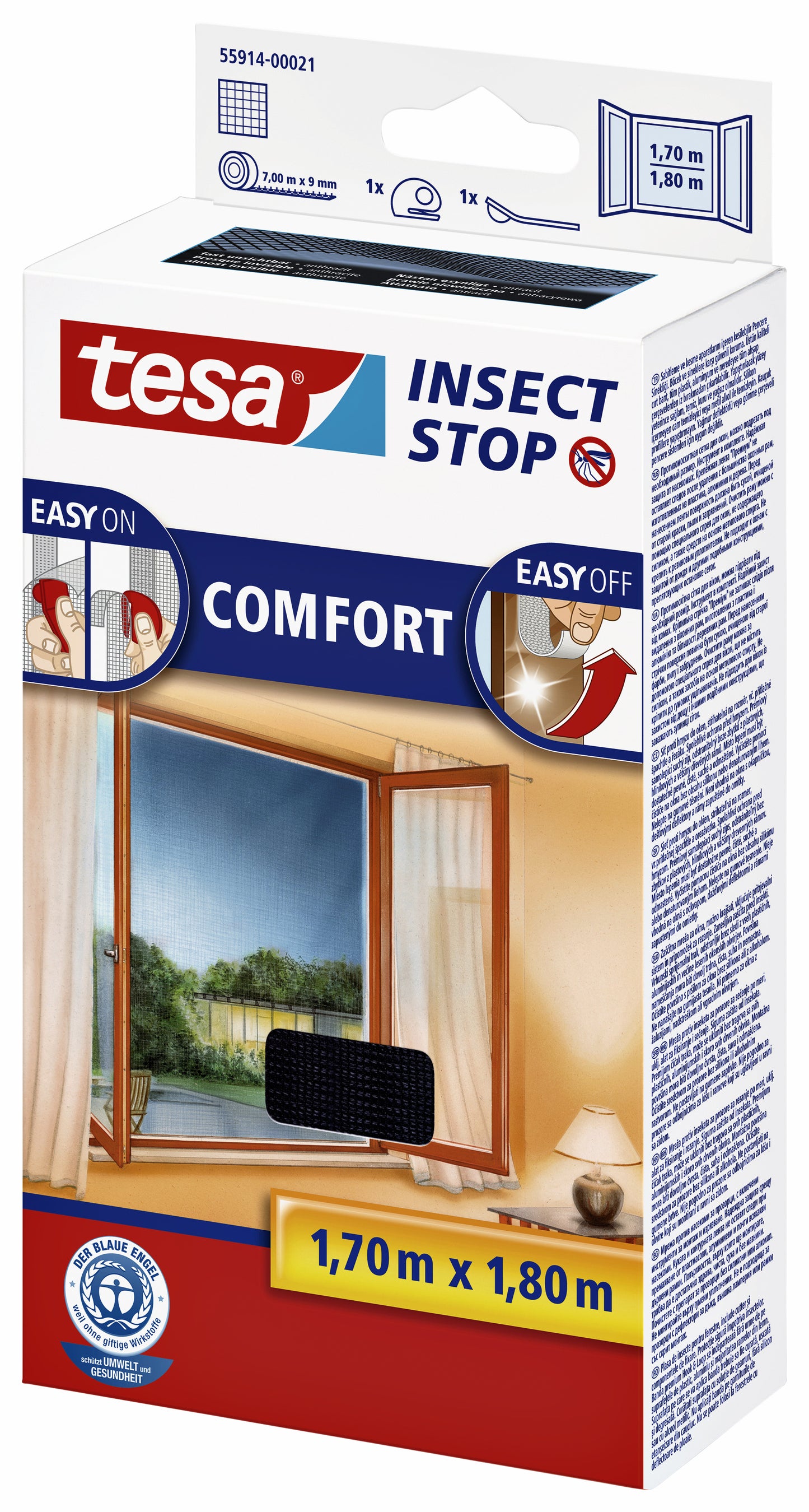 Tesa Insectenhor raam 1.7x1.8m Zwart - 3