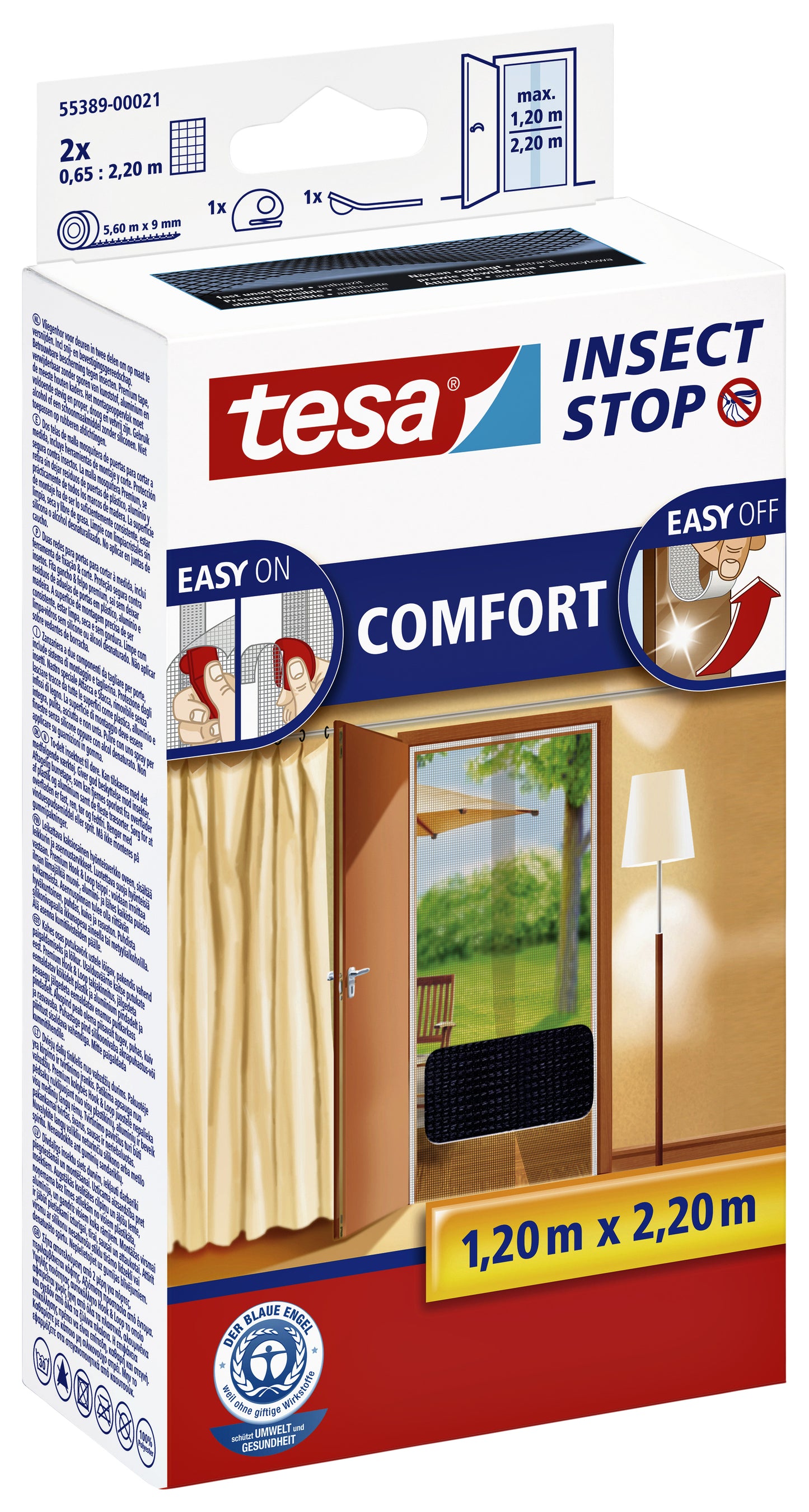 Insectenhor Tesa Comfort voor Deuren, 2x 0.65x2.50m - 2