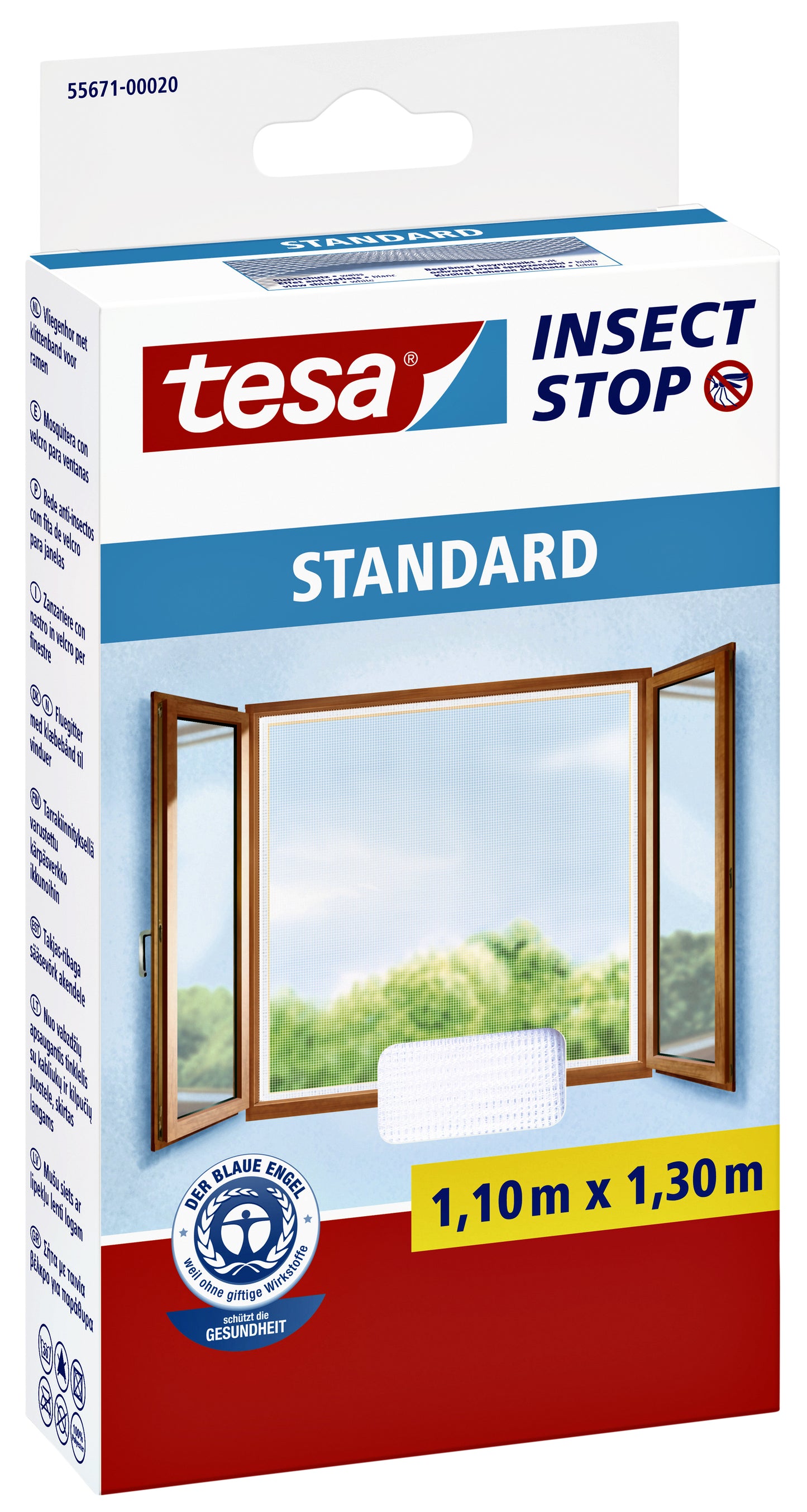 Tesa Insectenhor Raam 1.10x1.30m Wit met Klittenband