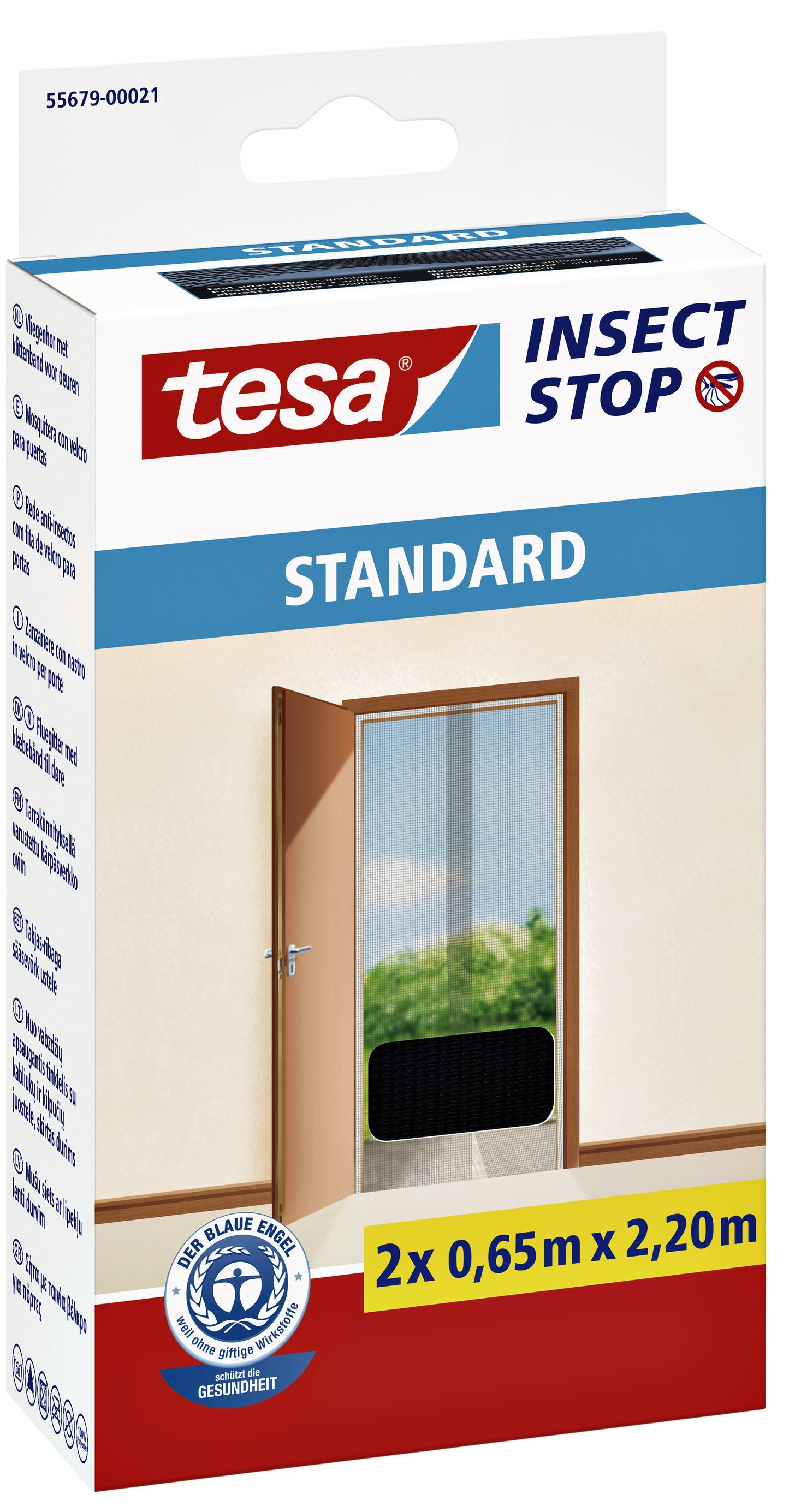 Insectenhor tesa STANDARD deur 2x 0.65x2.20 m zwart