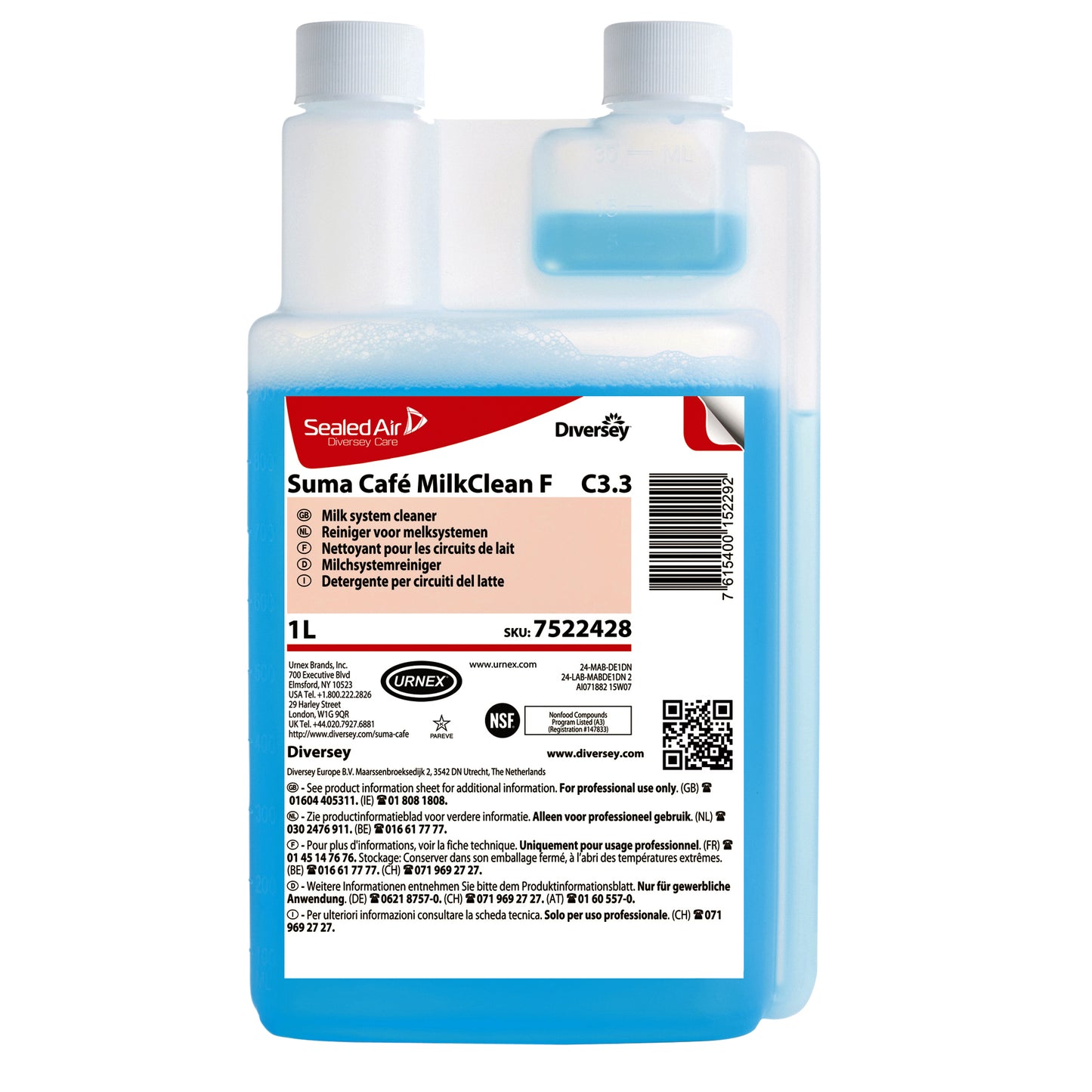 Reinigingsvloeistof Suma MilkCleaner 1L voor melksystemen