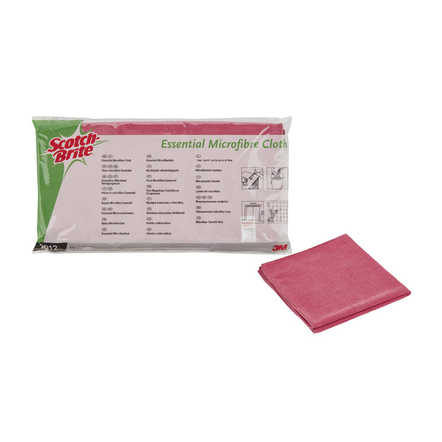 Rode Scotch-Brite Essential Microvezeldoek 36x36cm - 4