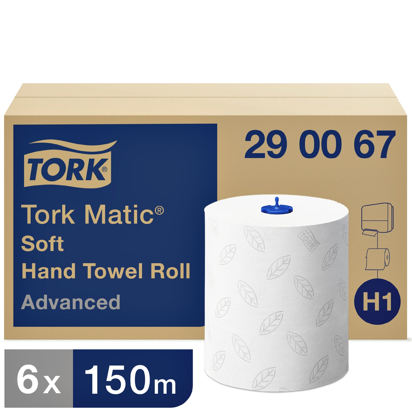 Handdoekrol Tork Matic H1 2-laags wit 6 rollen