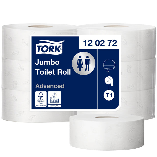 Tork T1 Jumbo Advanced 2-laags Wit Toiletpapier 120 Rollen