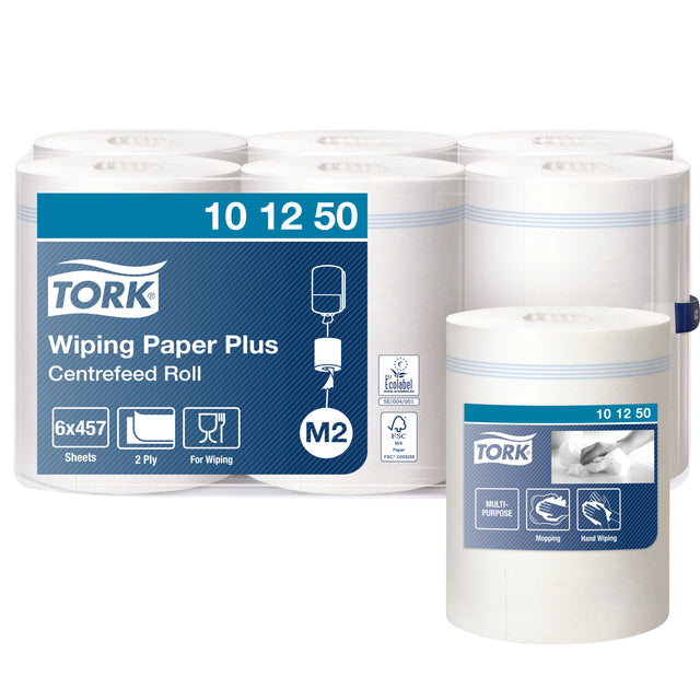 Tork Wiping M2 2-lags 160m Wit voor snelle reiniging