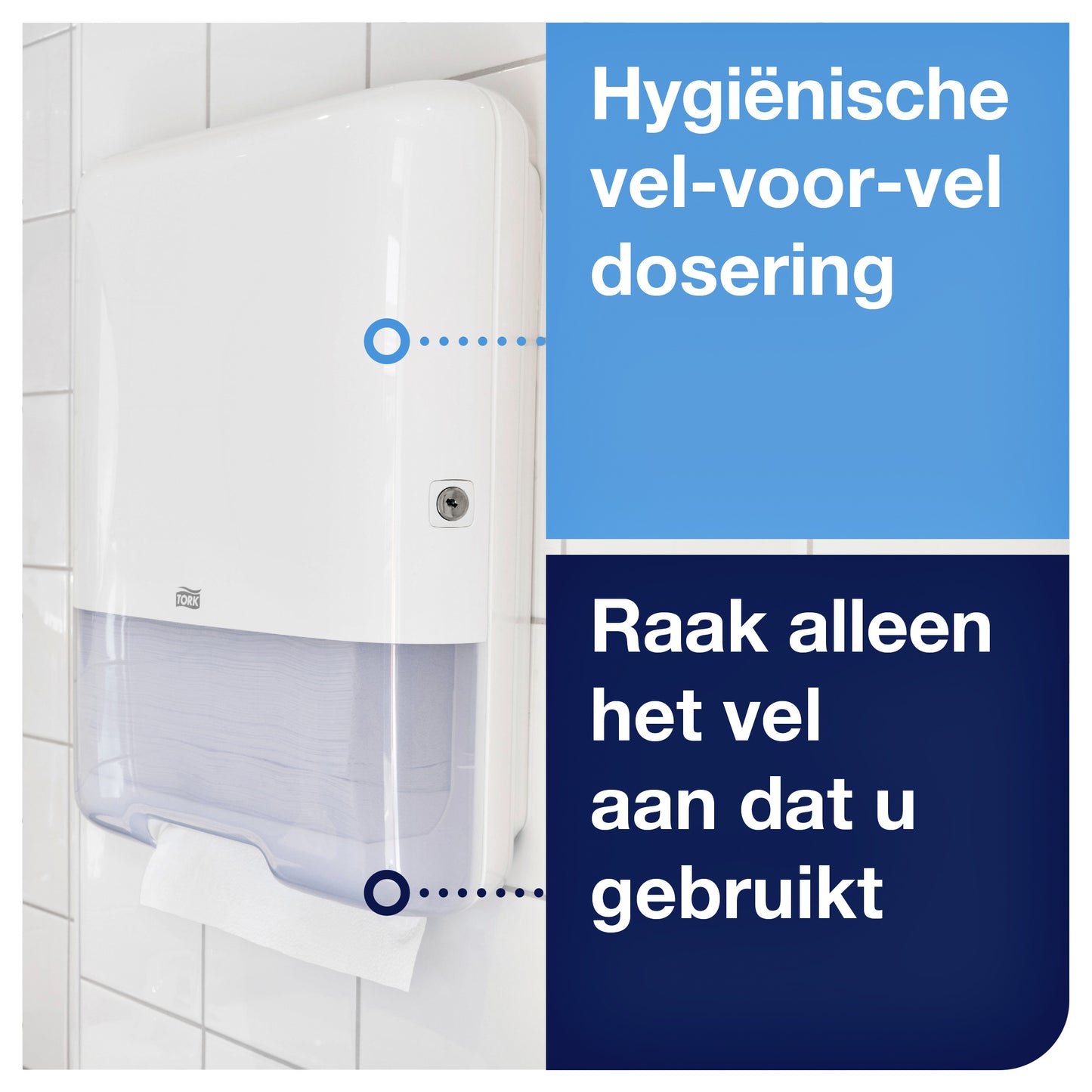Handdoekdispenser Tork H3 C/Z-vouw wit 553000 - 2