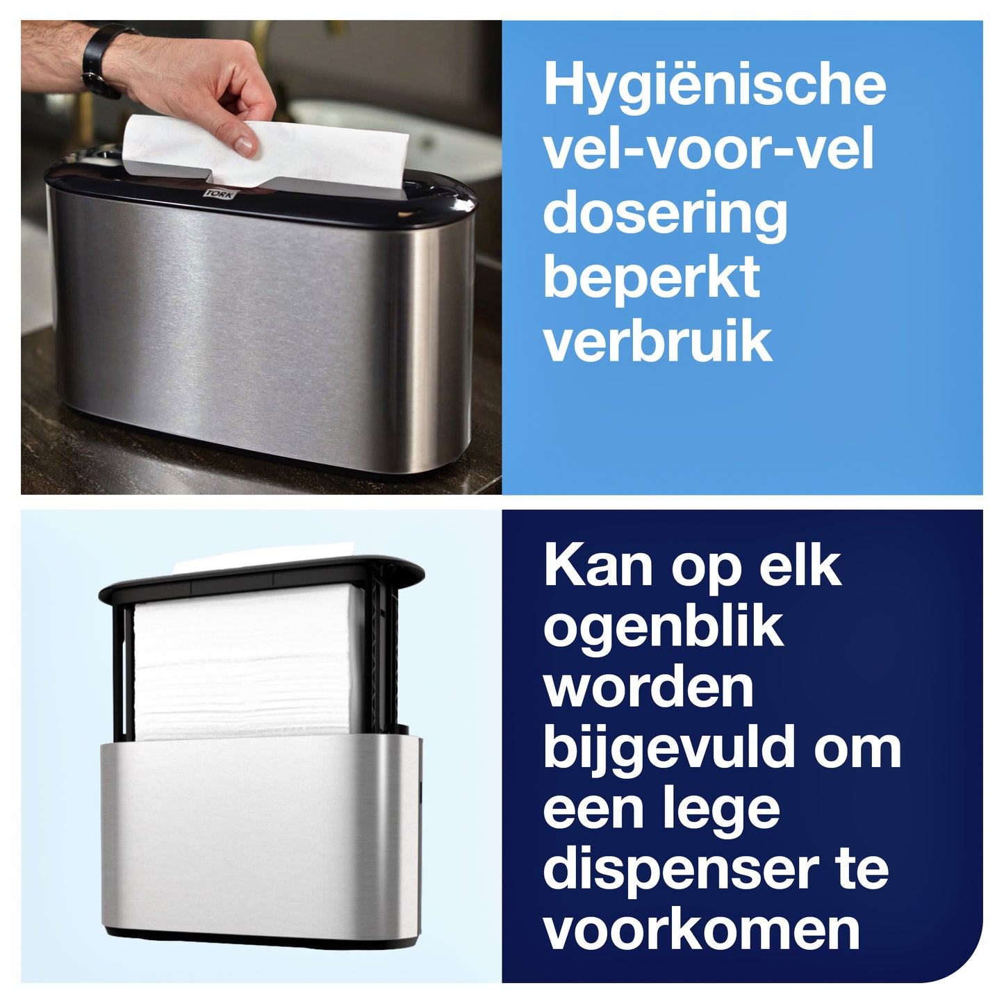 Handdoekdispenser Tork countertop H2 rvs, modern design - 2