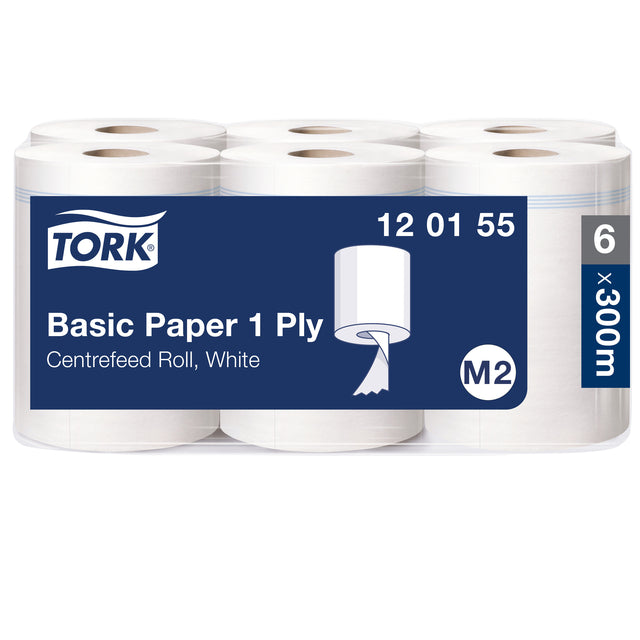 Poetspapier Tork M2 Basic centerfeed wit 300 m