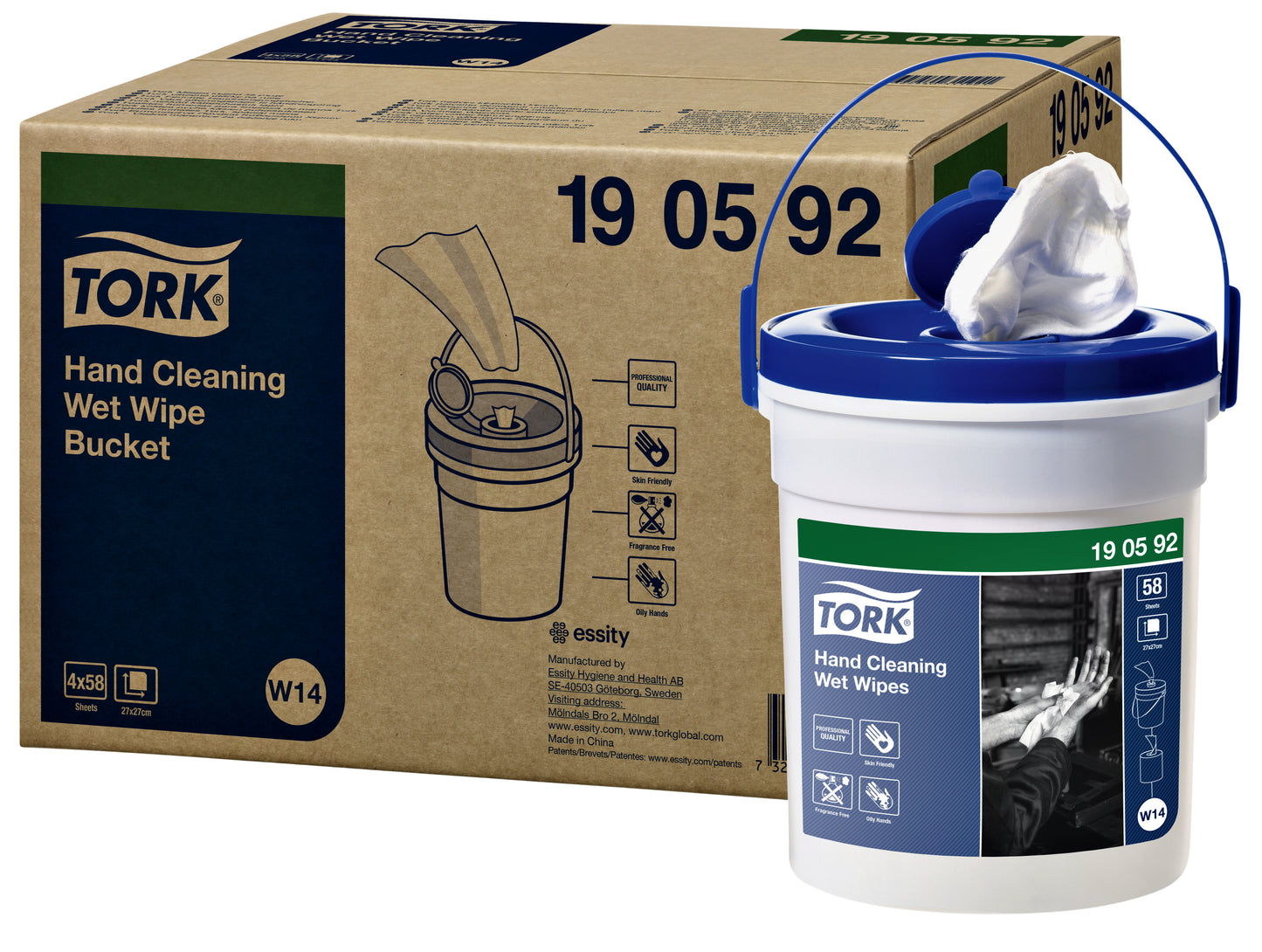 Reinigingsdoek Tork Hand Cleaning W14 wit 58 vel - 2
