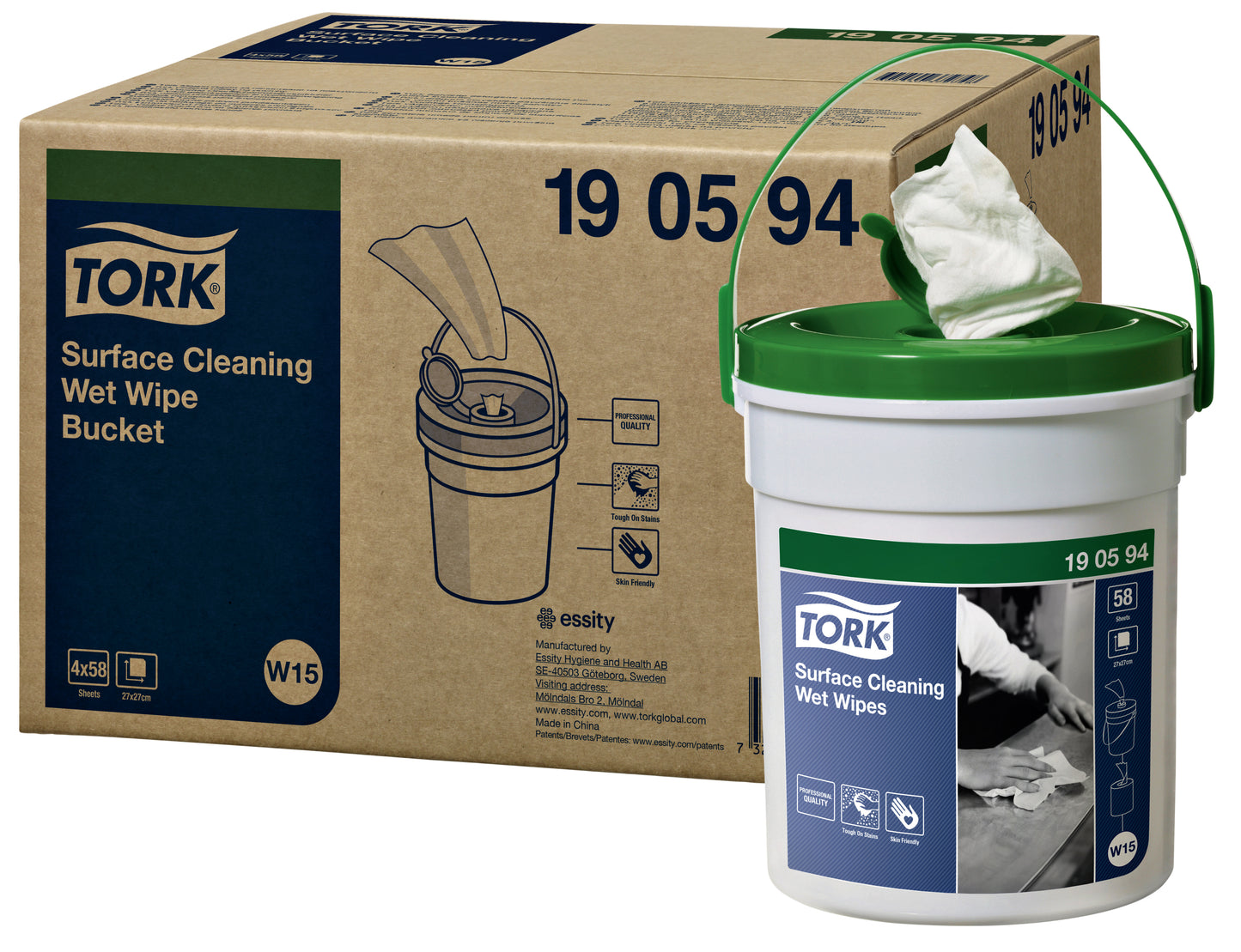 Reinigingsdoek Tork Surface W15 wit 58 vel - 2