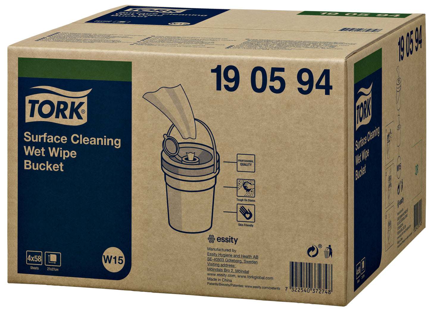 Reinigingsdoek Tork Surface W15 wit 58 vel - 3