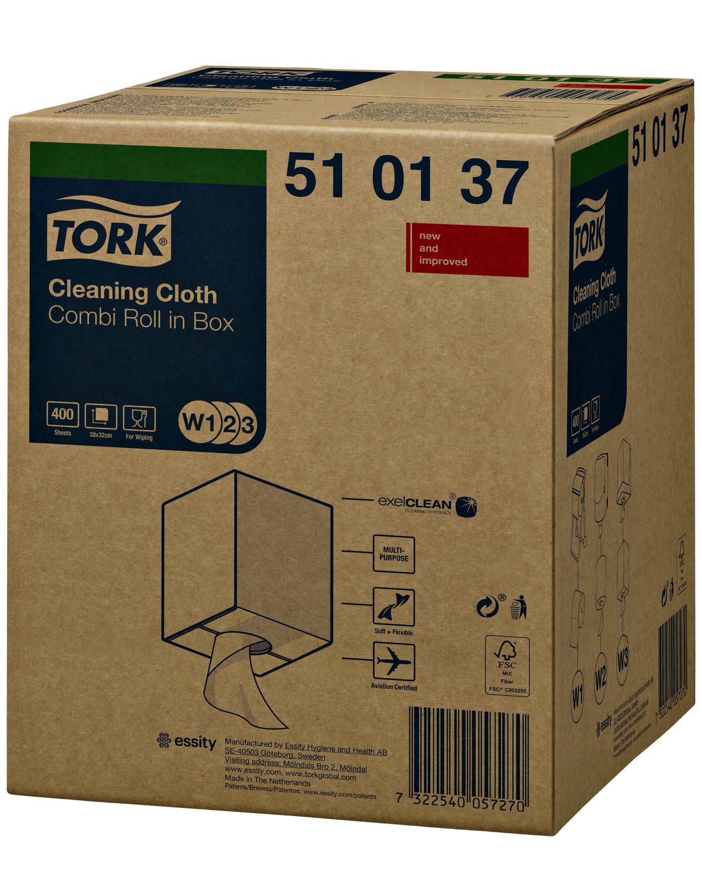 Reinigingsdoek Tork W1 herbruikbare 400 vel wit - 3