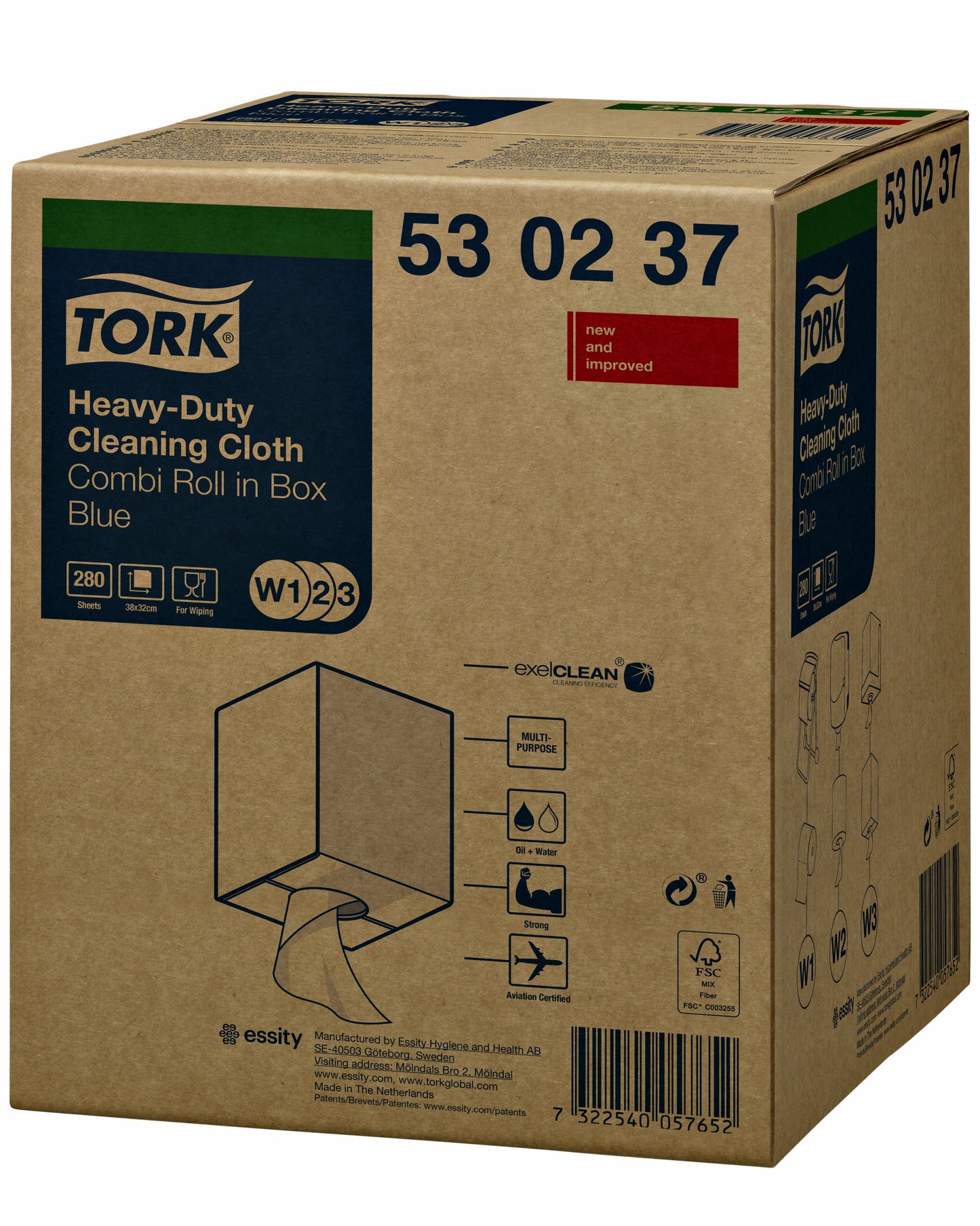 Reinigingsdoek Tork Heavy-Duty W1 blauw 530237 - 2