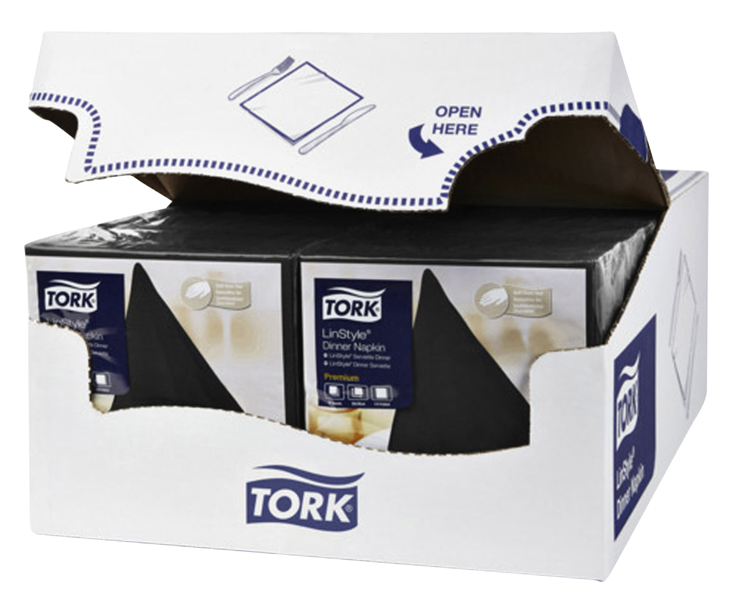 Zwart dinerservet Tork LinStyle 39x39cm, 50 stuks
