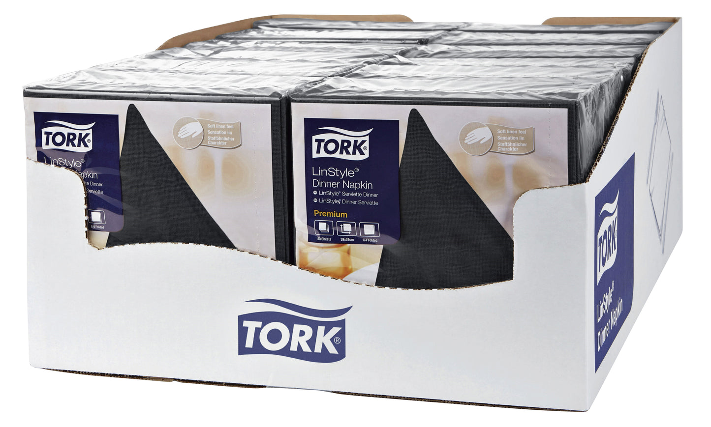 Zwart dinerservet Tork LinStyle 39x39cm, 50 stuks - 2