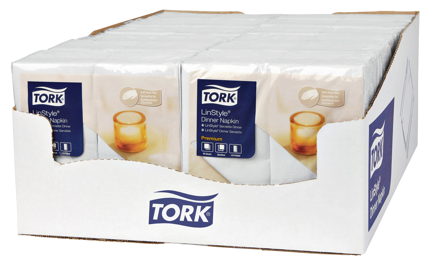 Dinnerservet Tork LinStyle® 1-laags wit 39x39cm - 2
