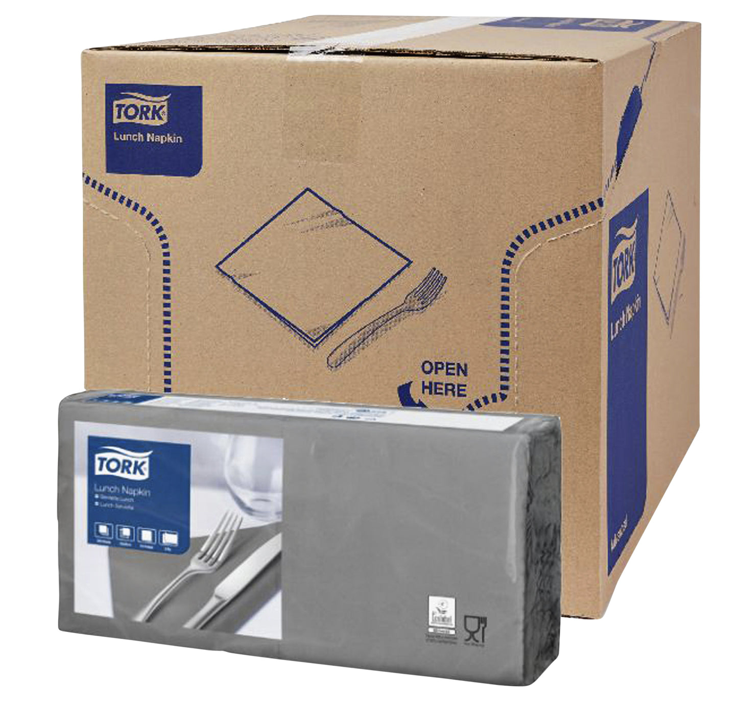 Grijs Tork papieren servet 33x33cm, 200 stuks, 2-laags