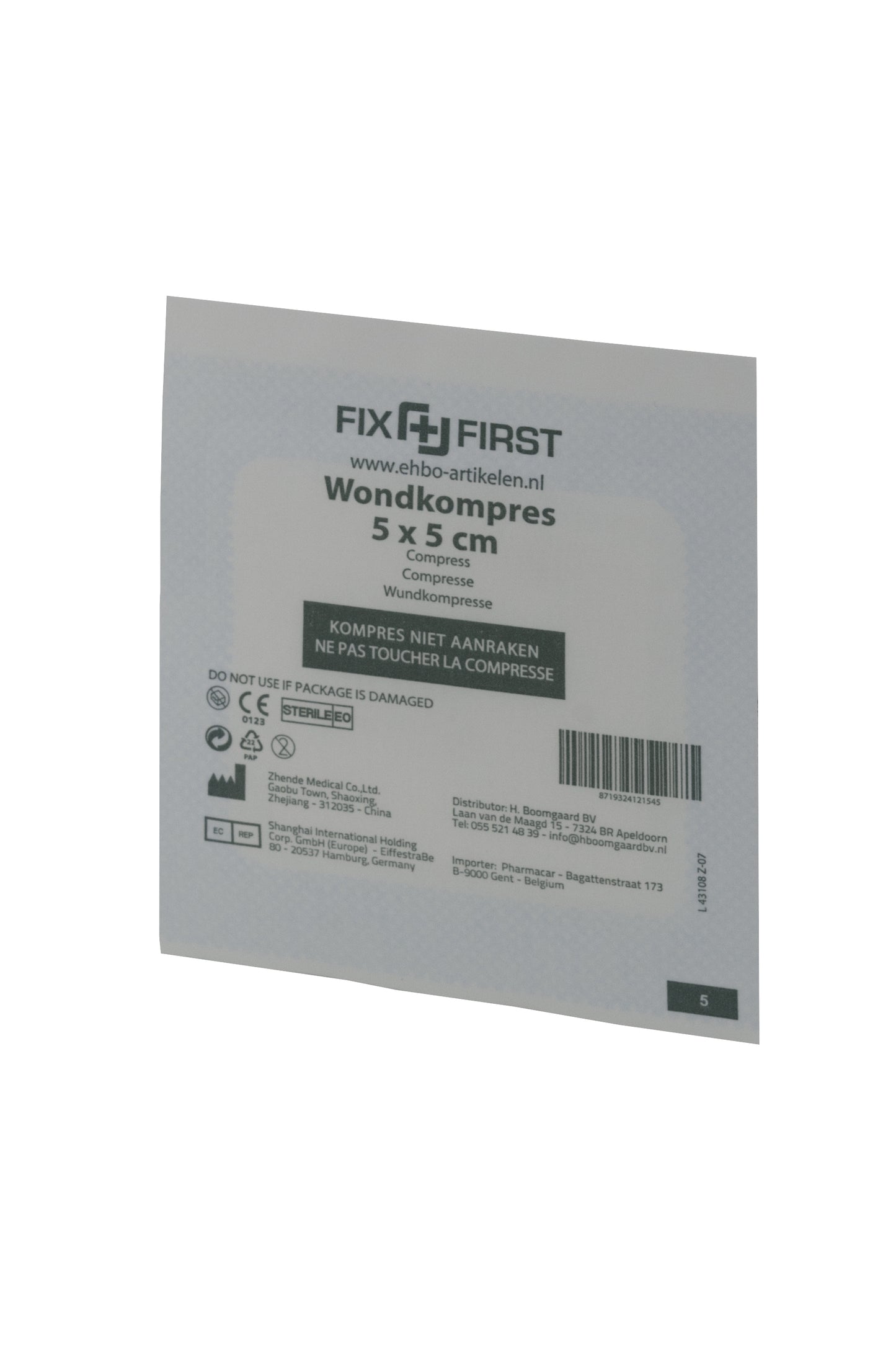 FixFirst steriele gaascompres 5x5cm