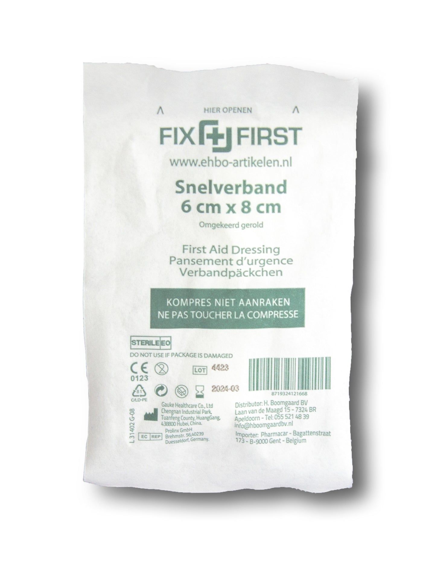 Snelverband FixFirst gerold 6x8 cm, steriel