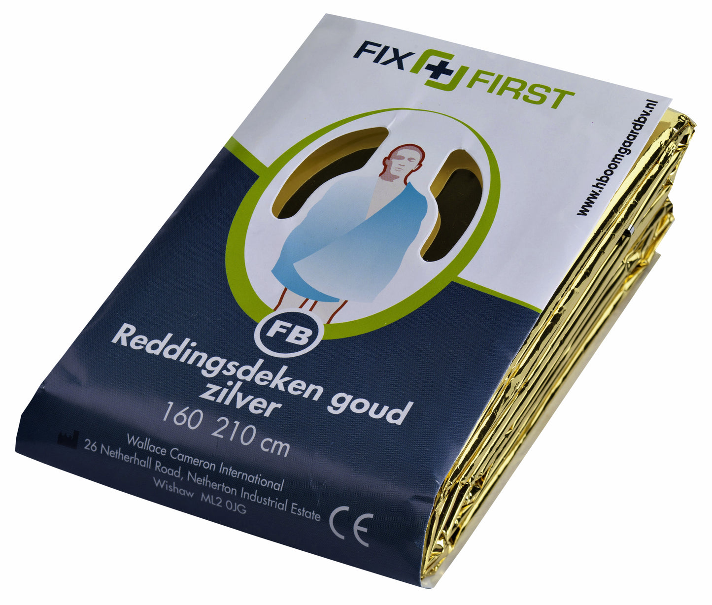 FixFirst Reddingsdeken folie 160x210cm zilver/goud