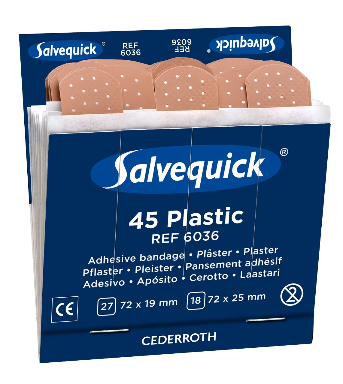 Plastic Waterbestendige Salvequick Navulling 45 pleisters