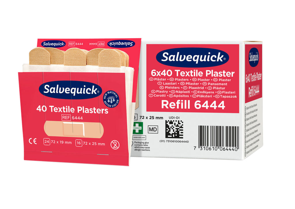 Salvequick textiele navulling 6 kaarten met luchtdoorlatende pleisters - 2