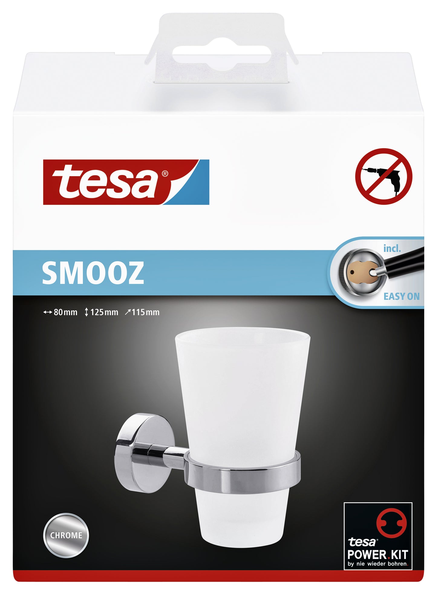 Tesa Verchroomde Bekerhouder met Zelfklevend Systeem - 2