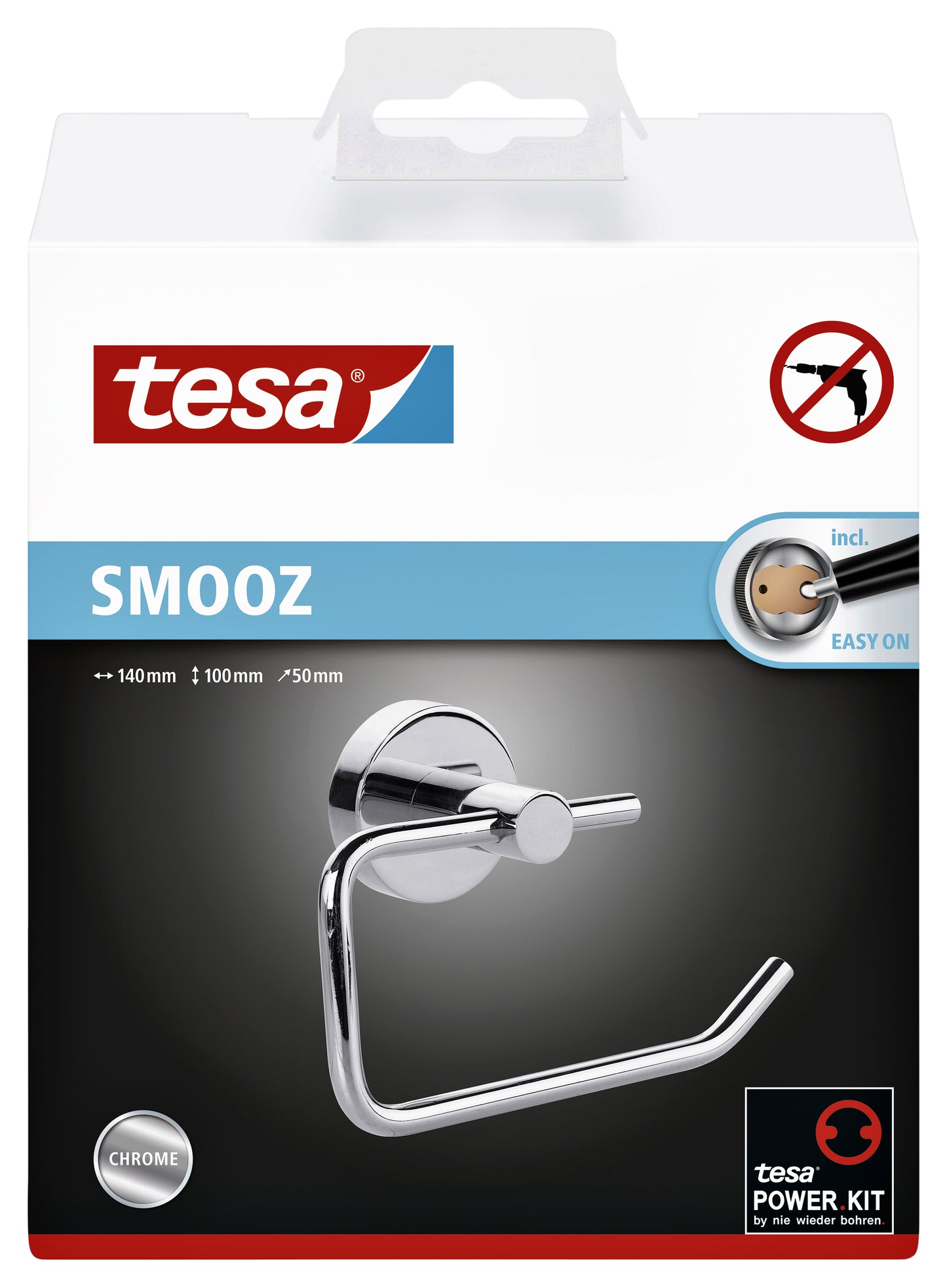 Toiletrolhouder Tesa Smooz verchroomd zelfklevend - 2