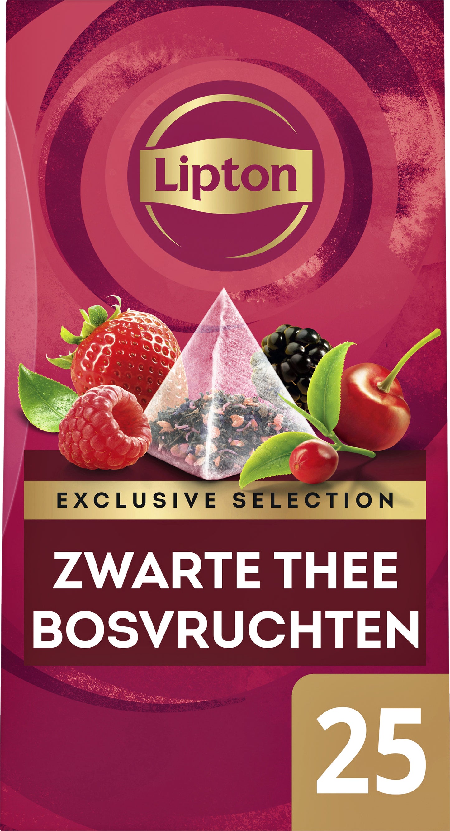 Lipton Exclusive Bosvruchten Thee 25 Piramidezakjes
