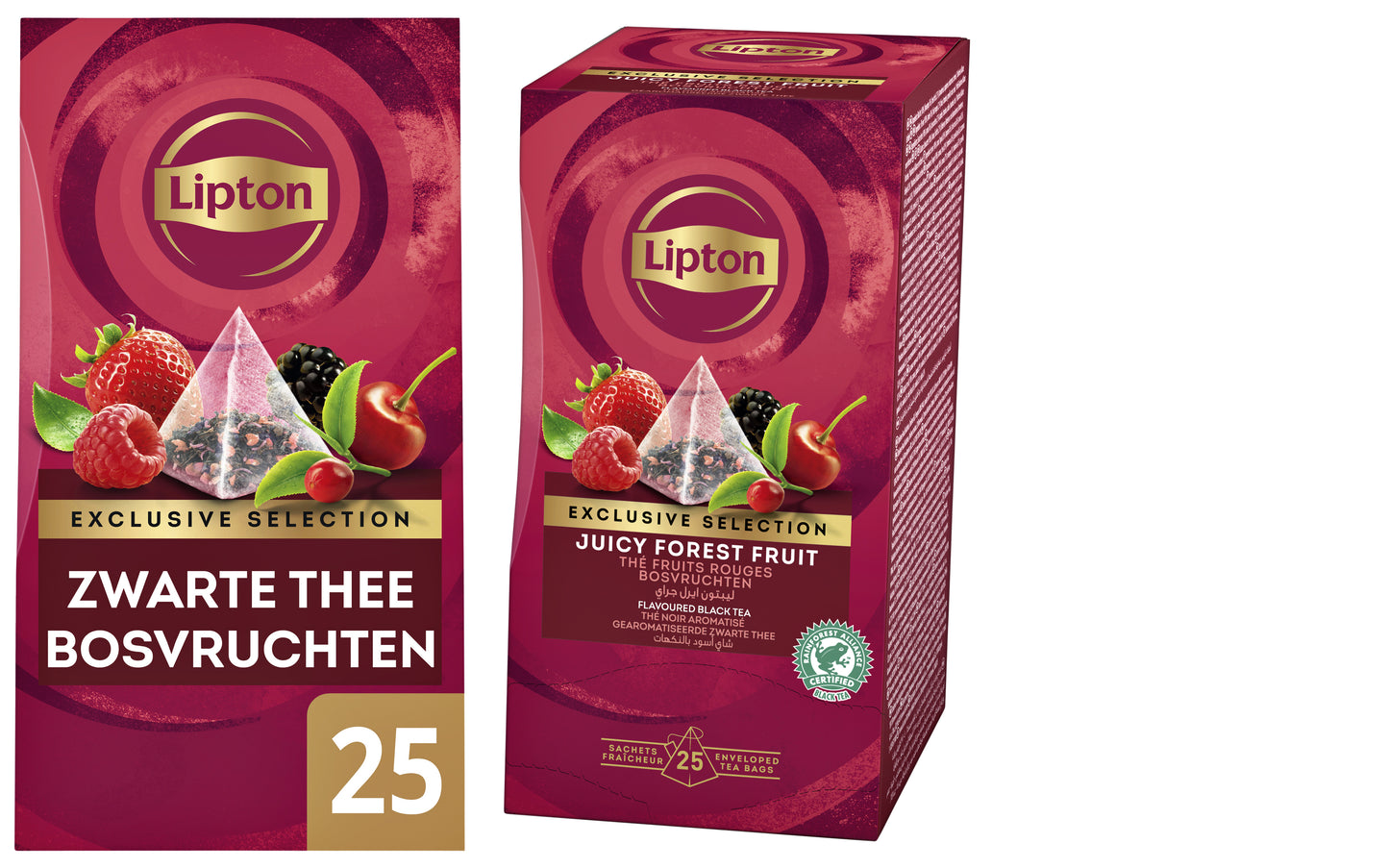 Lipton Exclusive Bosvruchten Thee 25 Piramidezakjes - 3