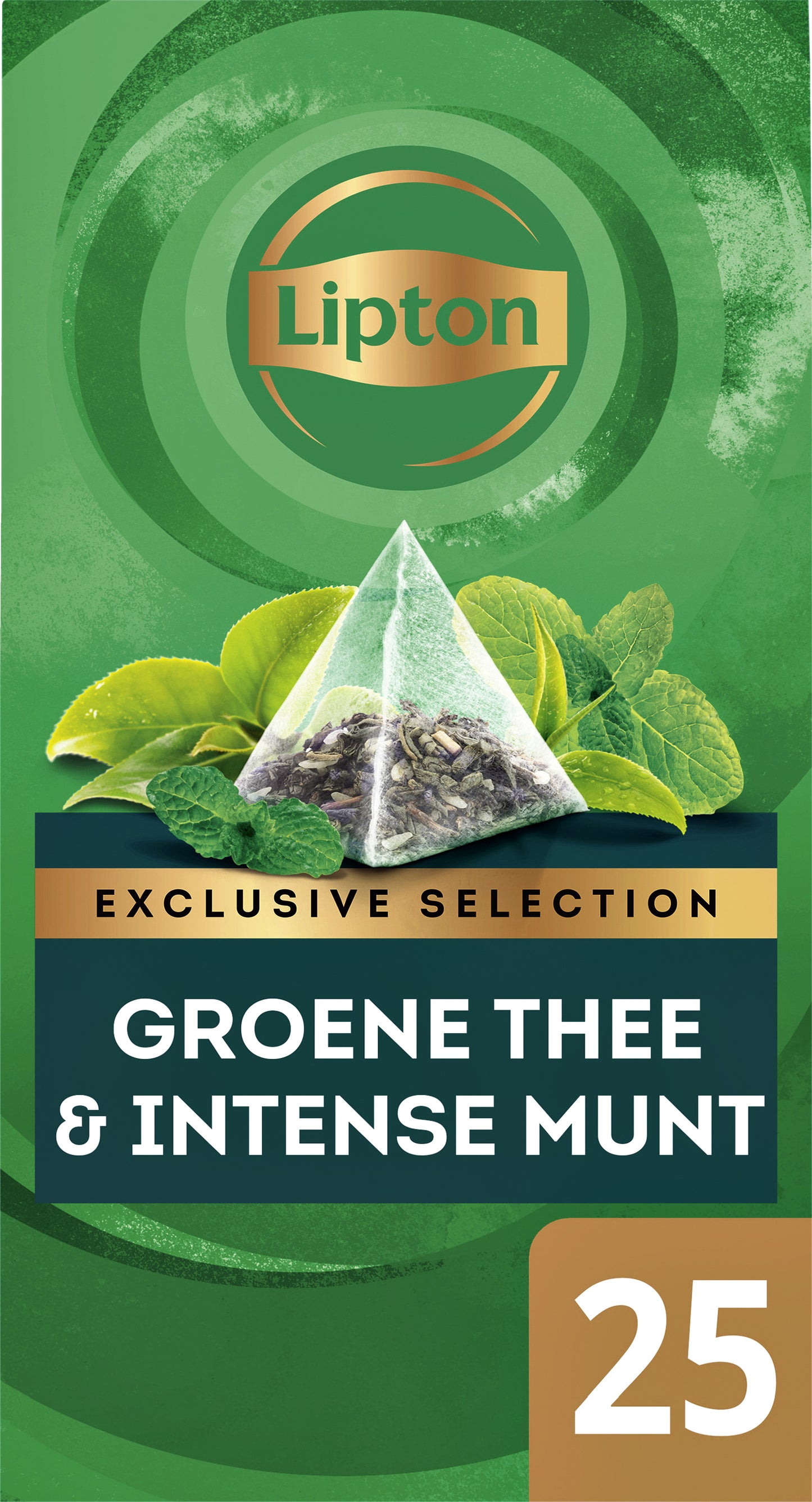 Lipton Exclusive Groene Thee Munt Piramidezakjes 25x2gr