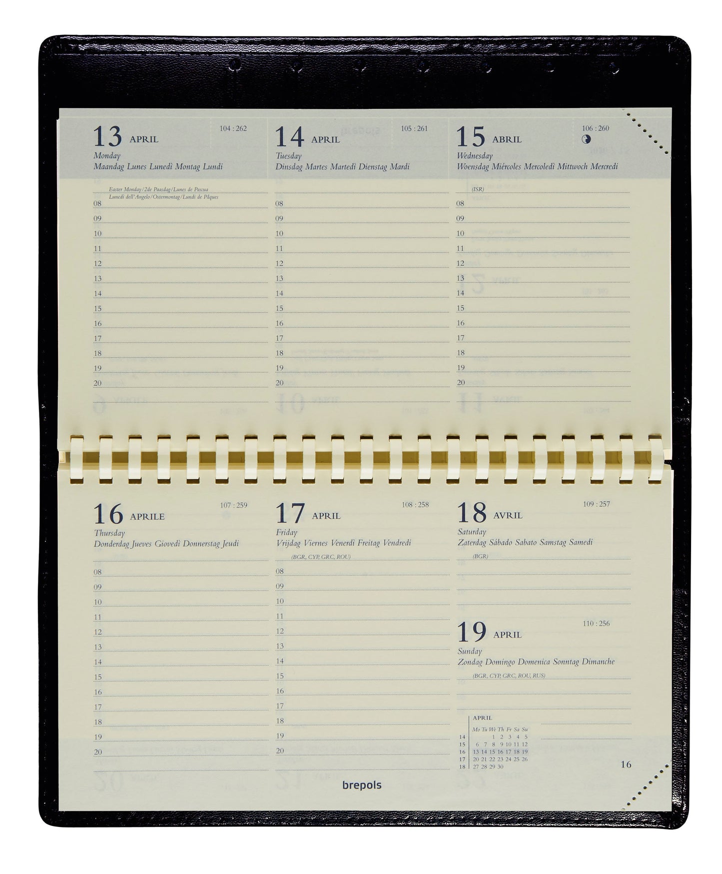 Agenda 2025 Brepols Omniplan Calpe, spiraal, 16x8,8cm, wereldatlas - 2