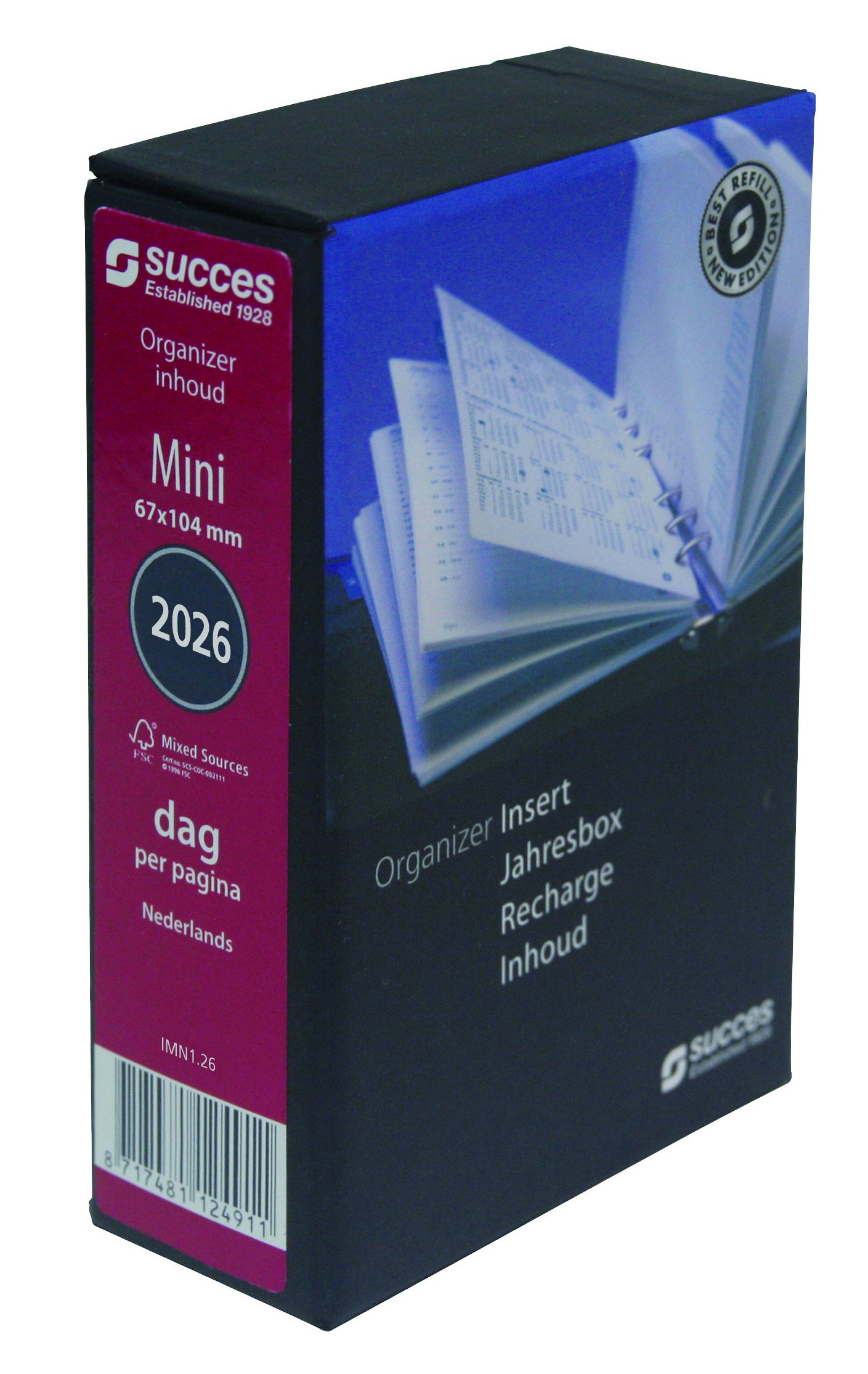 Agendavulling 2025 Succes Mini 1 dag per pagina