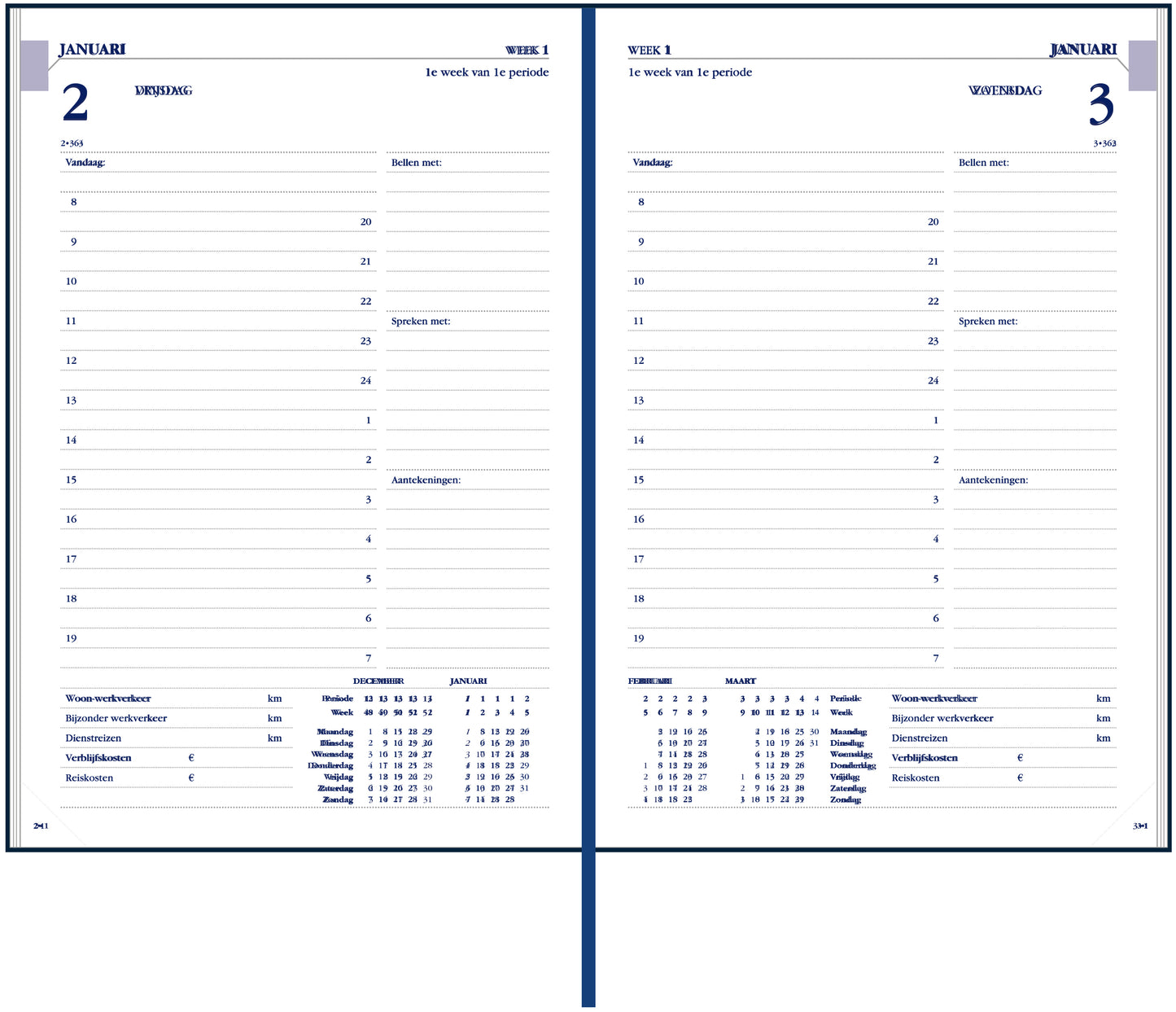 Agenda 2025 Ryam Twenty-four Mundior 1-dagen bl | 115x170mm