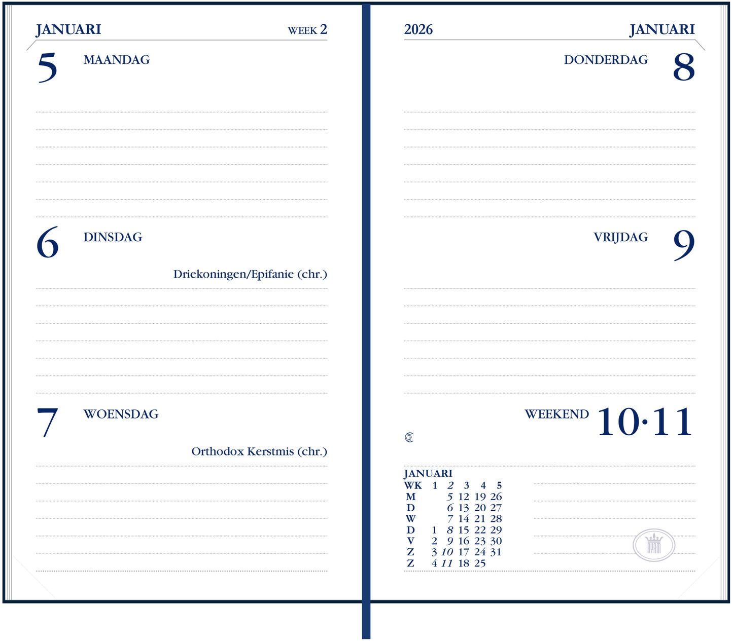 Agenda 2025 Ryam Memoplan 7 Plus Mundior, 14 maanden, groot lettertype - 5