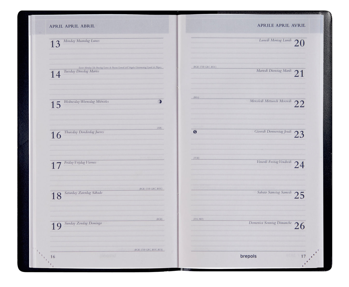 Agenda 2025 Brepols Breplan Seta, 7 dagen, 1-pagina, assorti kleuren - 4