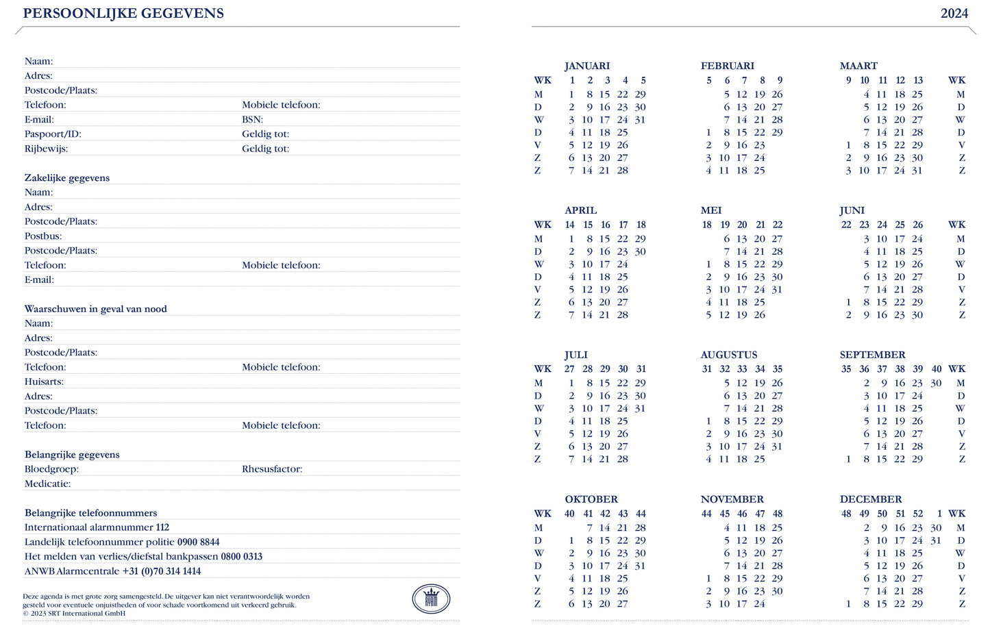 Agenda 2025 Ryam Weekplan Plus Mercury 7-dagen/2-pagina, rood - 3