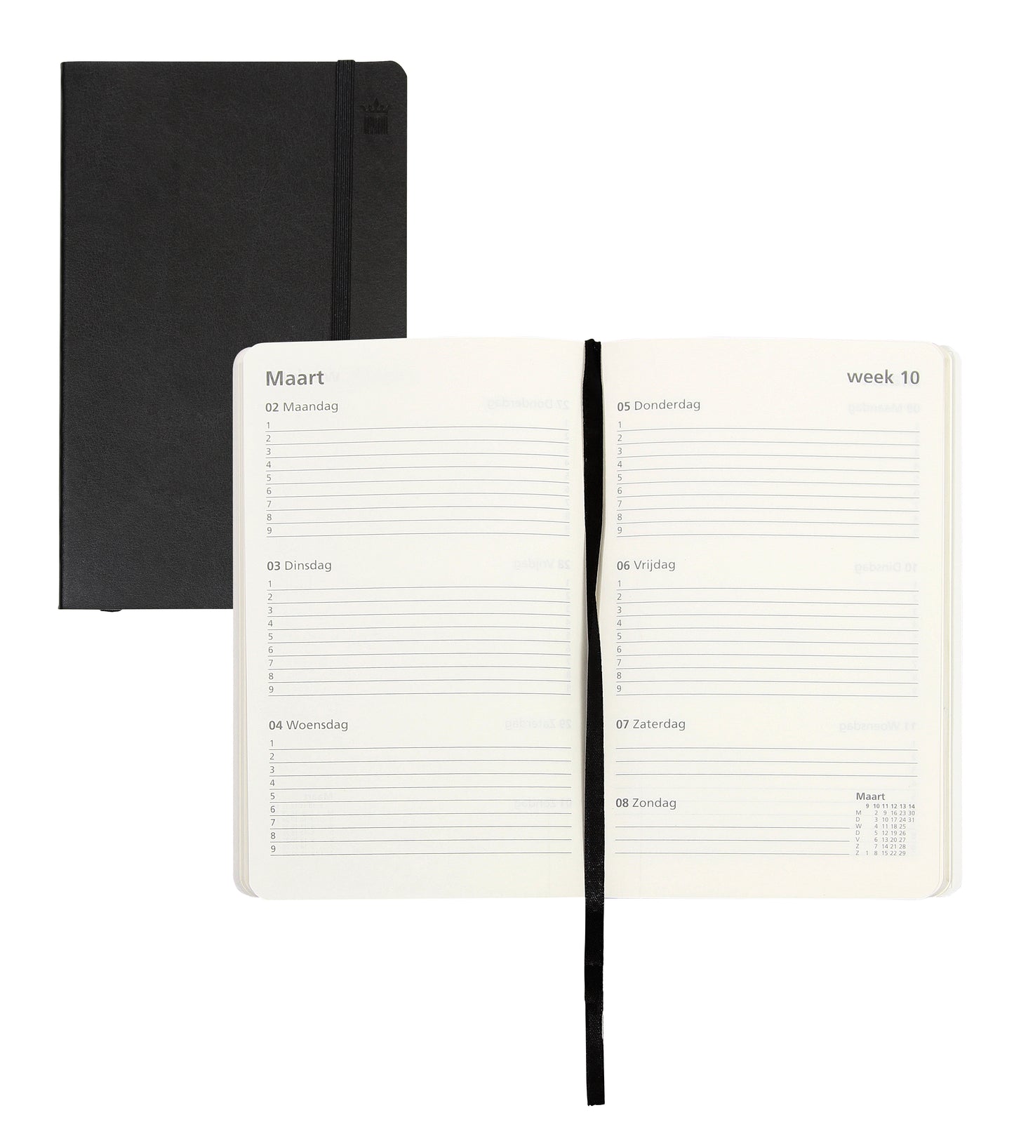 Schoolagenda 2024-2025 18 Maanden, 7 Dagen Per Week, Zwart - 3