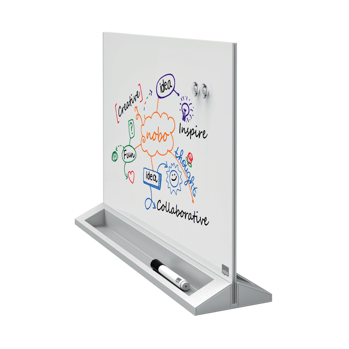 Nobo Diamond Desktop Magnetisch Glazen Whiteboard 547x432mm