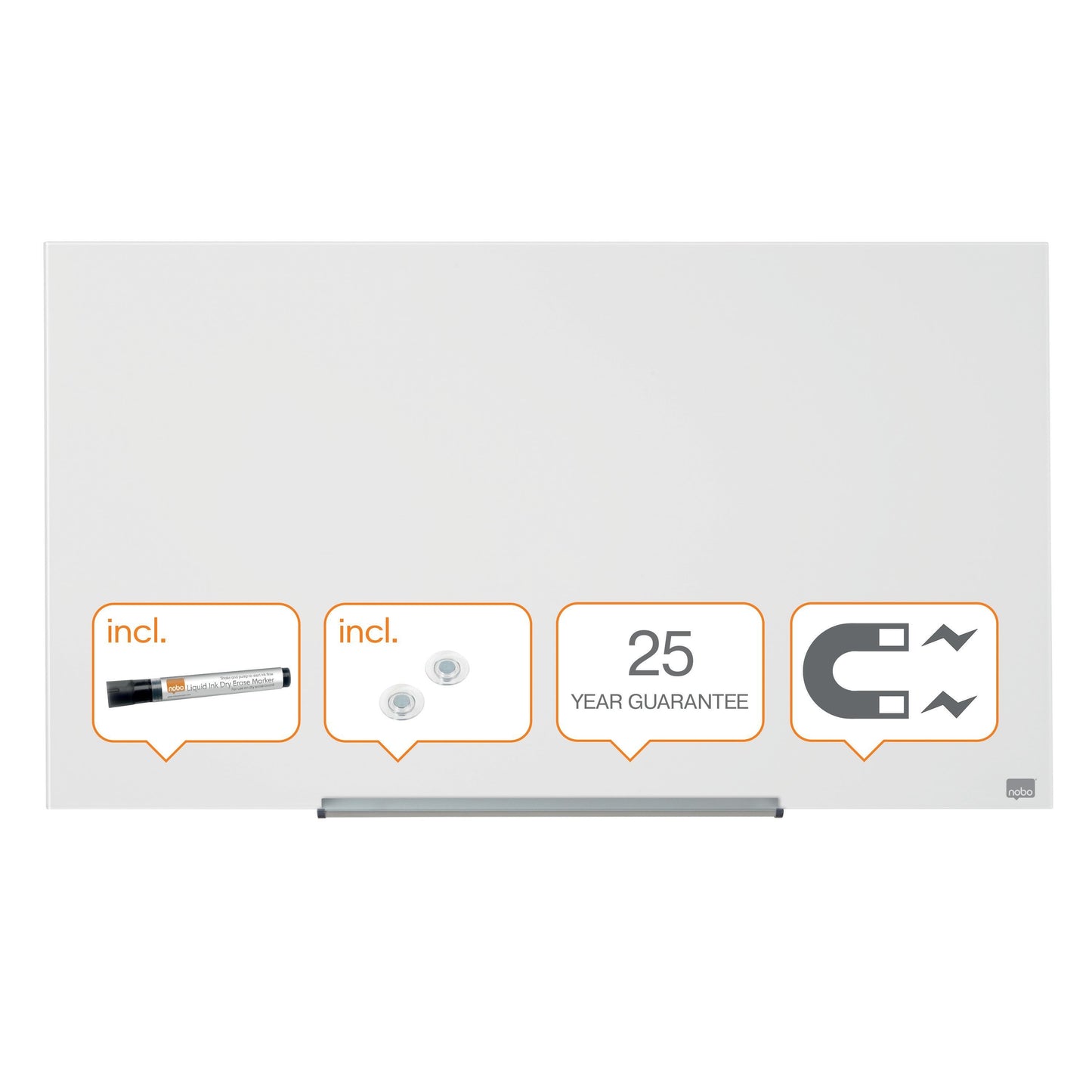 Nobo Impression Pro Glazen Magneetbord 993x559mm Wit - 5