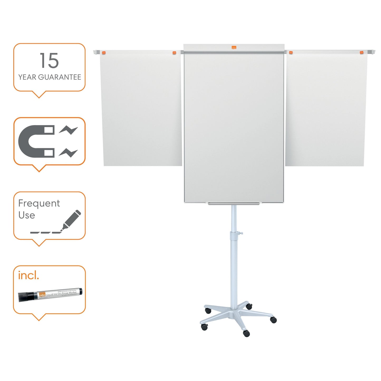 Mobiele Flipover Nobo Classic Magnetisch Klem, 100x70cm - 2