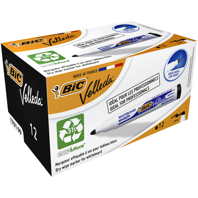 bic 1701 Whiteboardmarker rond 1,4mm Zwart