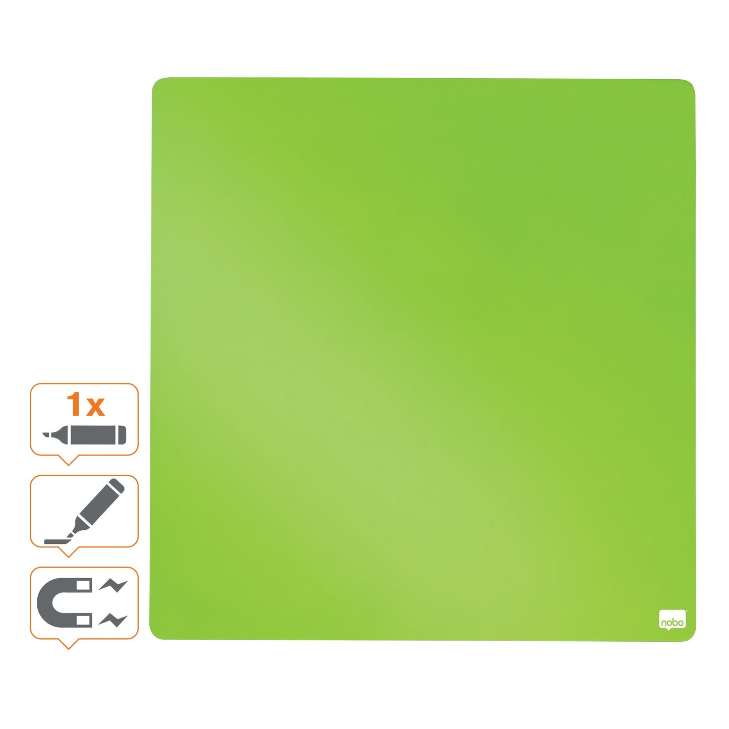 Nobo Whiteboard Tegel 36x36cm Groen, magnetisch en modulair - 3